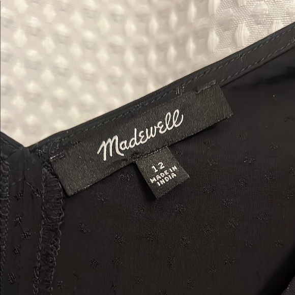 Madewell Black Blouse Short Sleeve - Picture 3 of 6